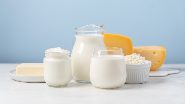 Dairy stored in glass