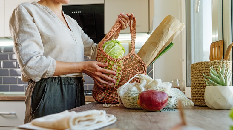 Using reusable produce bags