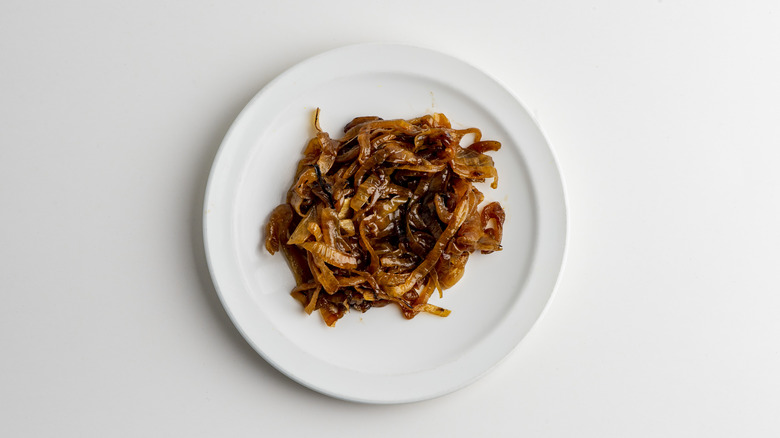 Plate of caramelized onions