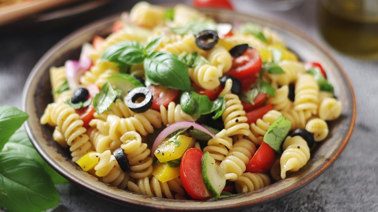 pasta salad with olives