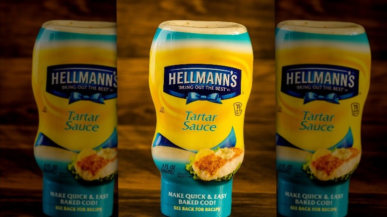 Bottle of Hellmann's tartar sauce