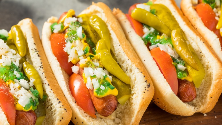 Chicago style hot dog