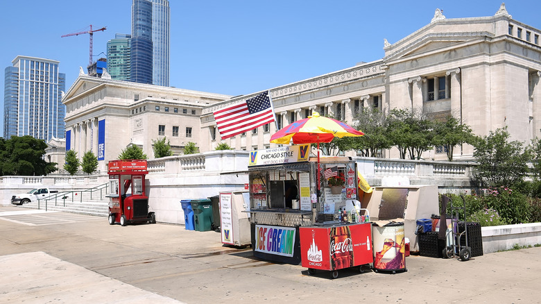 Chicago style hot dog cart