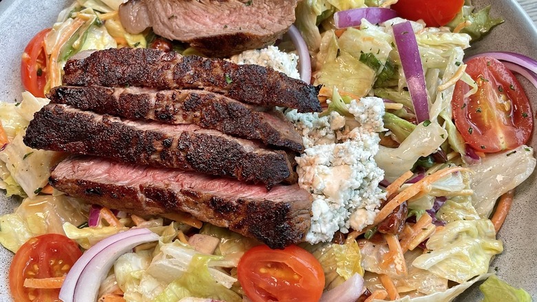 Steak and salad