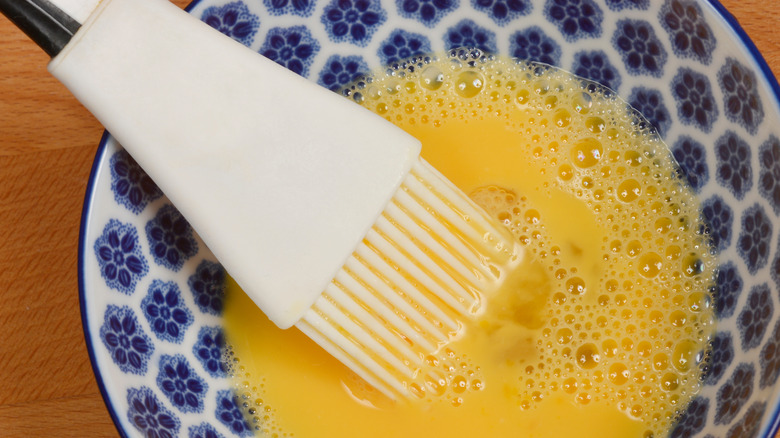 Egg wash in a bowl