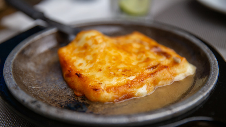 saganaki on skillet