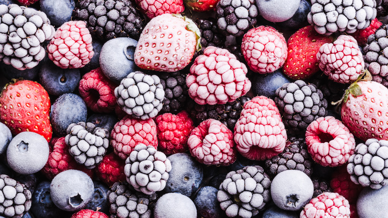 Assortment of frozen berries