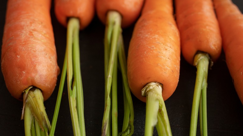 Closeup of fresh carrots