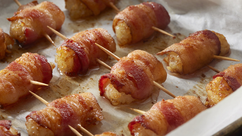 Bacon-wrapped tater tots