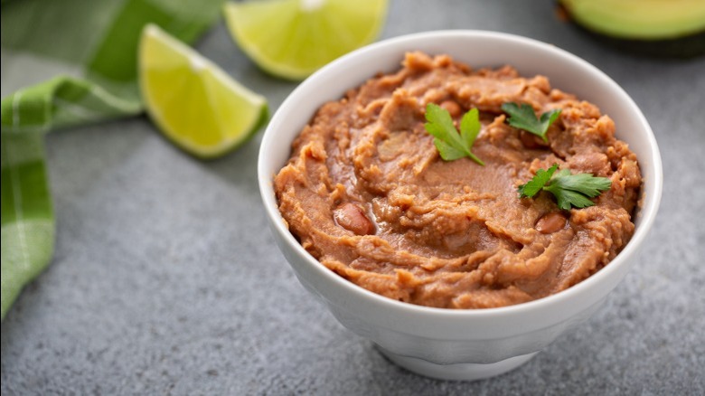 Bowl of refried beans