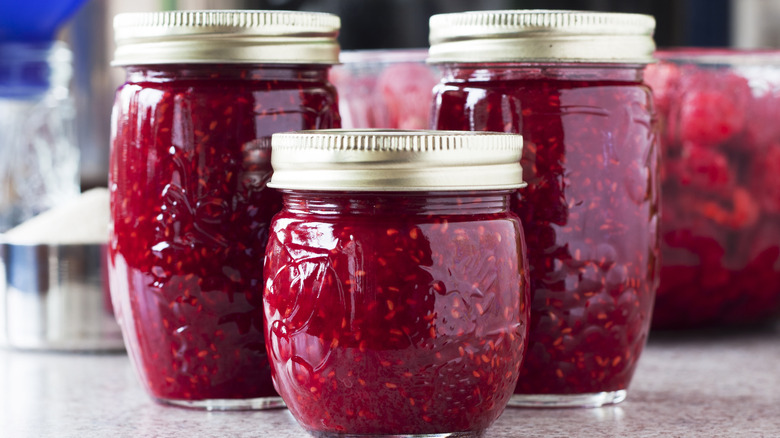Three jars of jam 