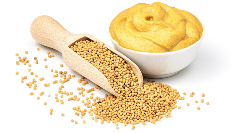 Bowl of mustard and seeds