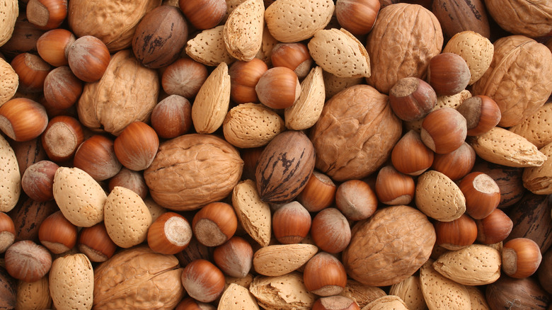 Stacked mixed nuts 