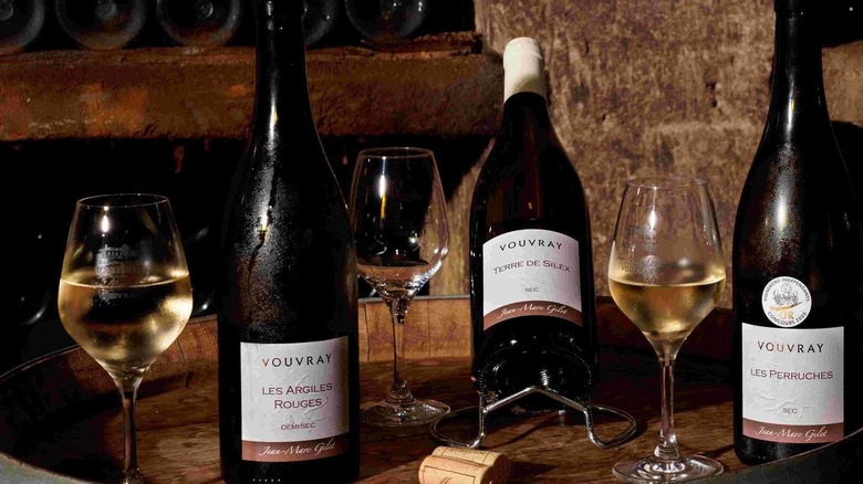 Vouvray wine bottles