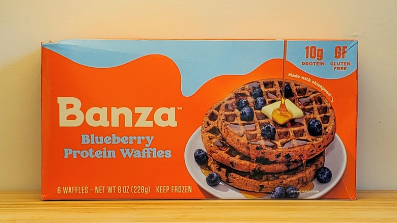 Banza blueberry frozen waffle box