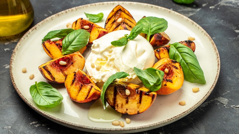 roasted peaches with burrata