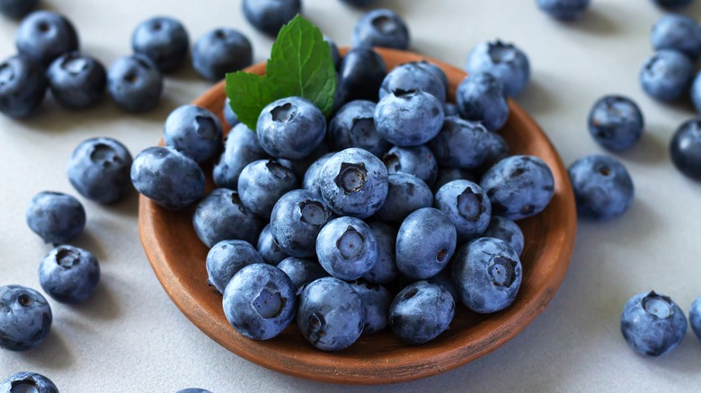 Bowl of fresh blueberries