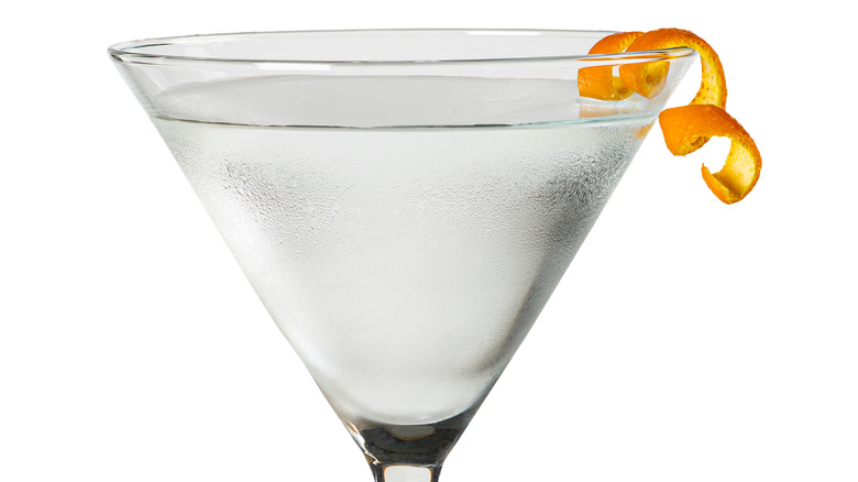 martini orange twist white background