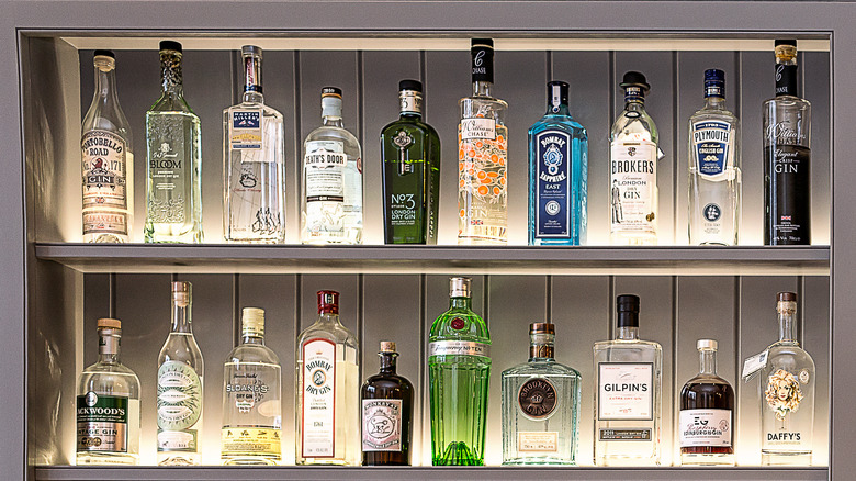 various bottles of gin