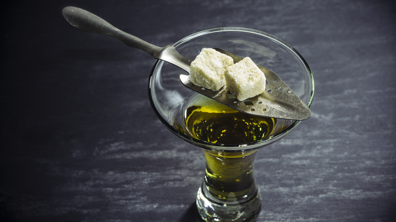 Absinthe with sugar cubes