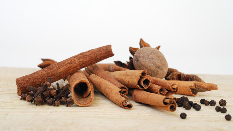 Whole spices on table