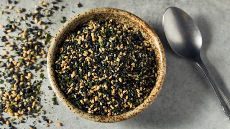 Bowl of furikake seasoning 