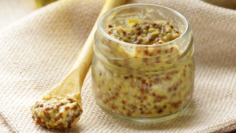 Dijon mustard in jar