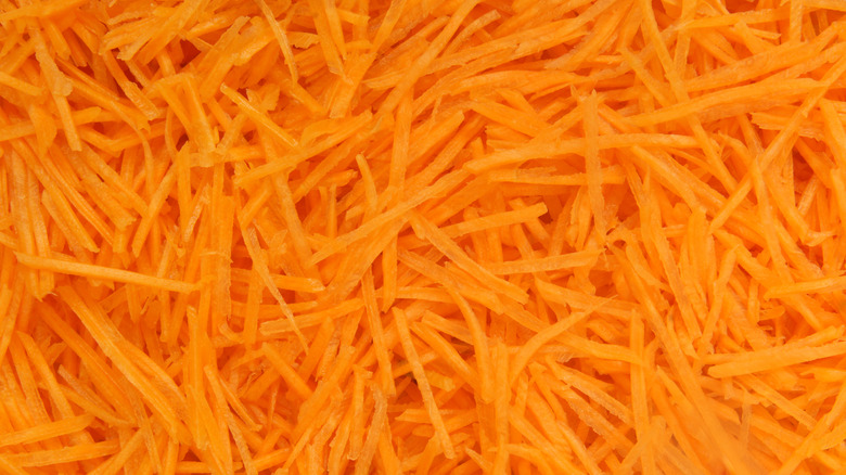 Pile of shredded carrots