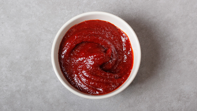 Bowl of red pepper paste