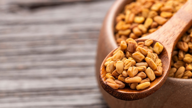 Fenugreek seeds in bowl