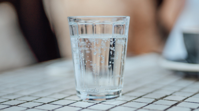 Glass of sparkling water