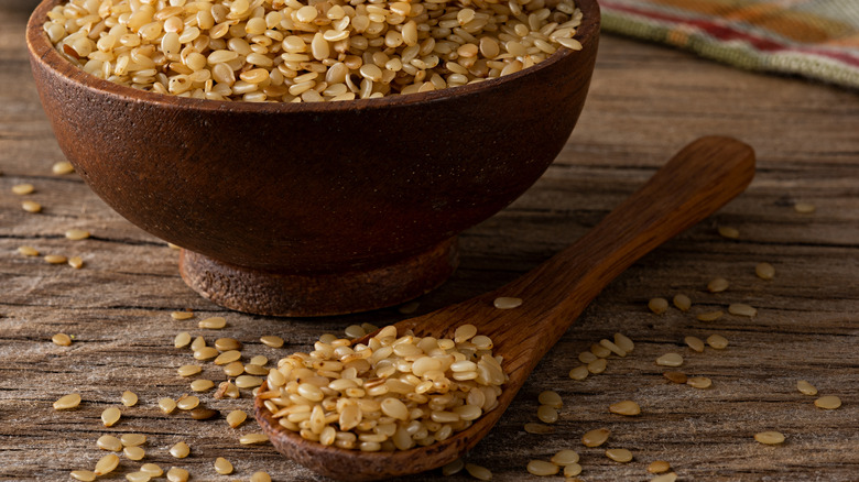 Bowl of sesame seeds