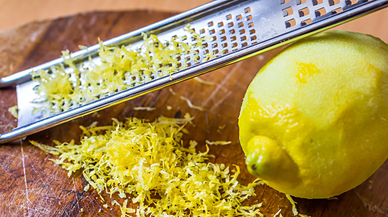 Freshly made lemon zest