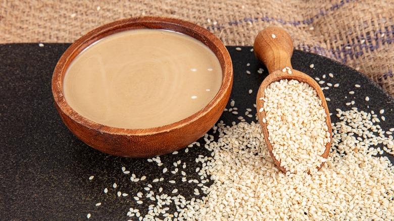 Fresh bowl of tahini