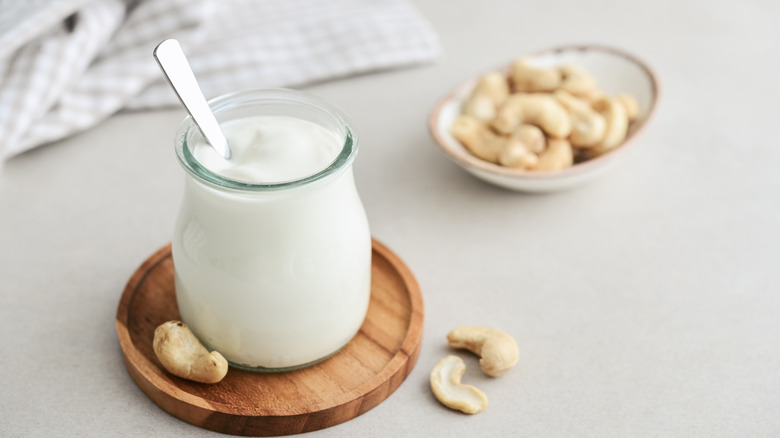 Jar of cashew cream