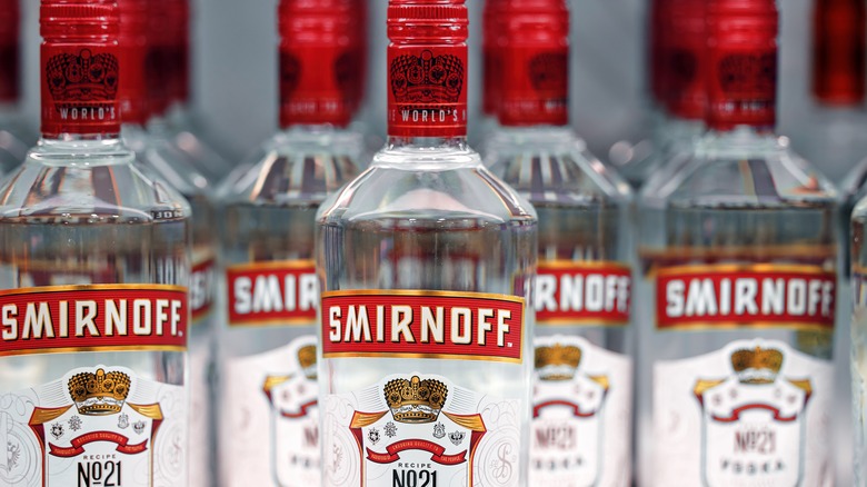 Bottles of Smirnoff vodka