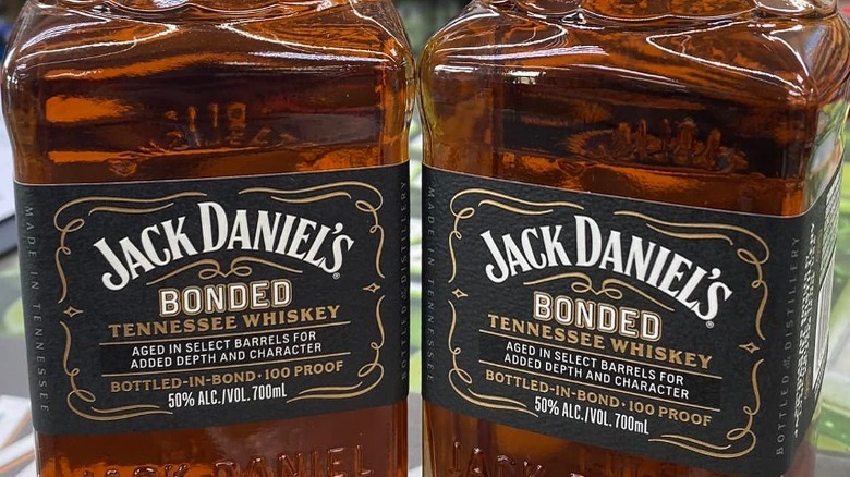 two bottles Jack Daniel's Bonded