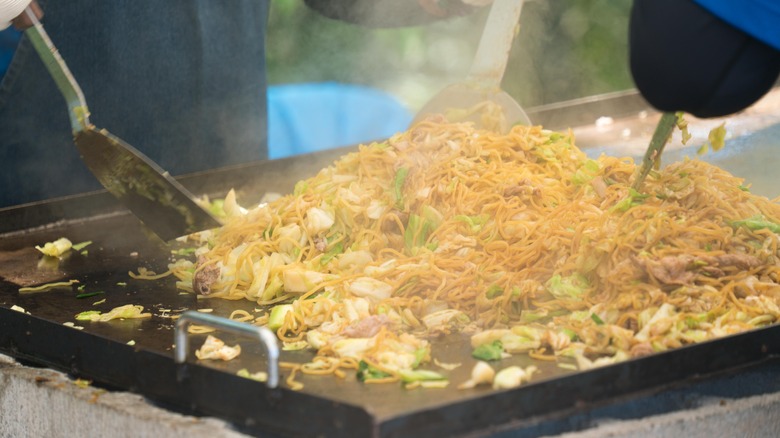 Street vendor cooking yakisoba