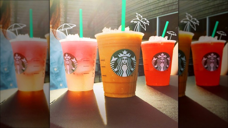 Three Starbucks Granitas iced drinks