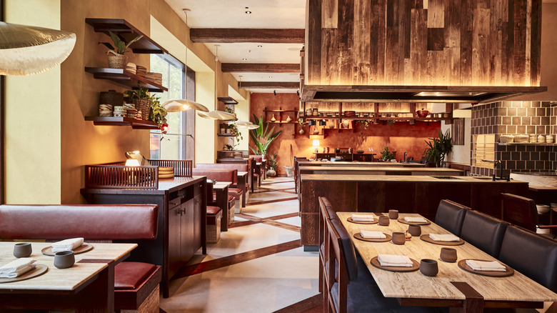 earthy textured restaurant