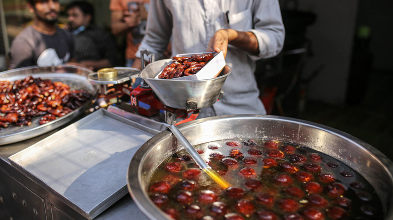 Vats of gulam jamun