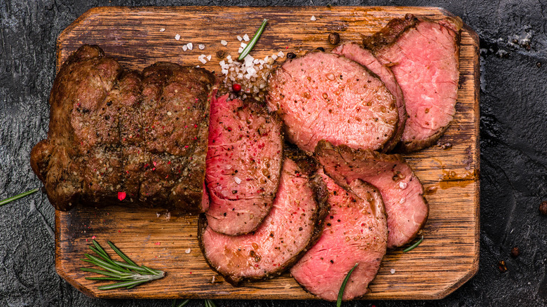 Slices of roast beef