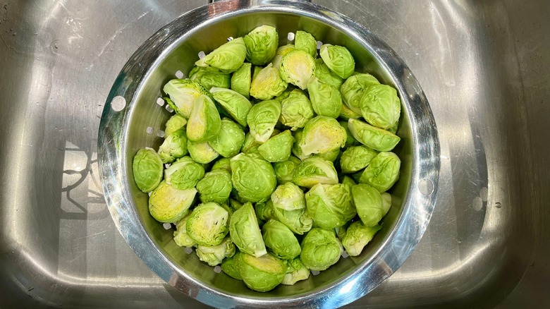 washed Brussels sprouts