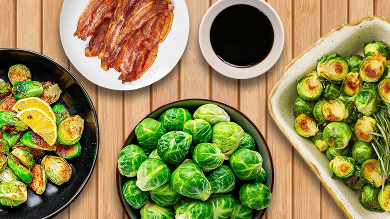 brussels sprouts on table