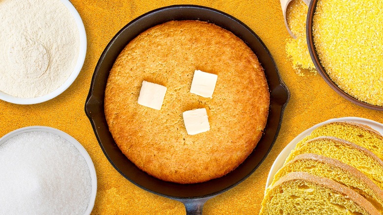 Cornbread with ingredients