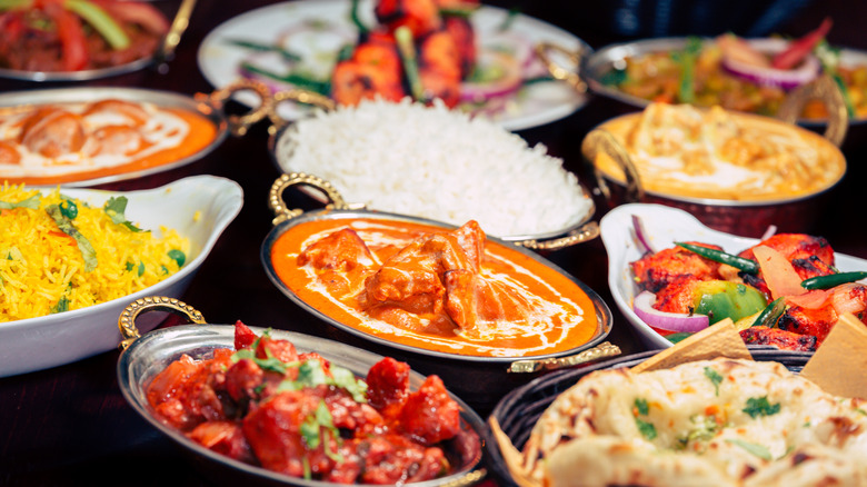 Selection of Indian food