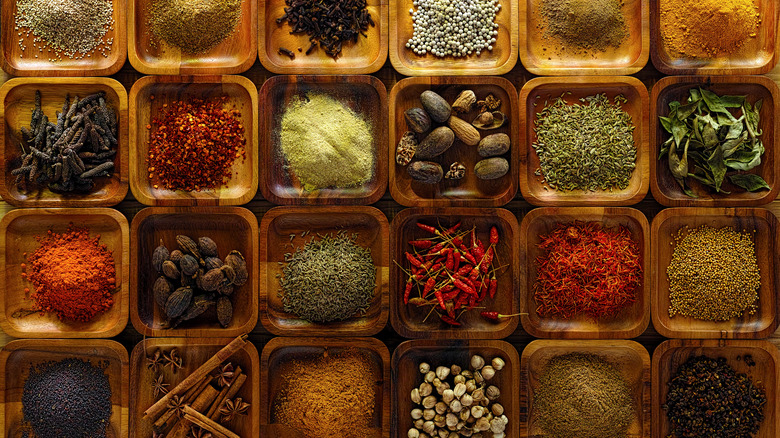 Large selection of Indian spices