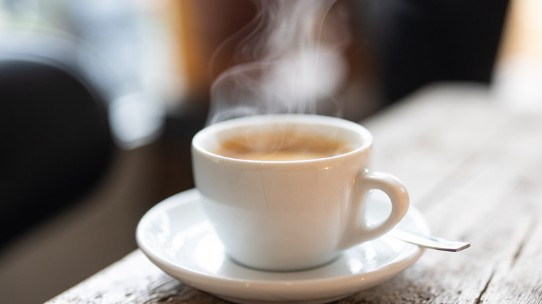 steamy espresso cup