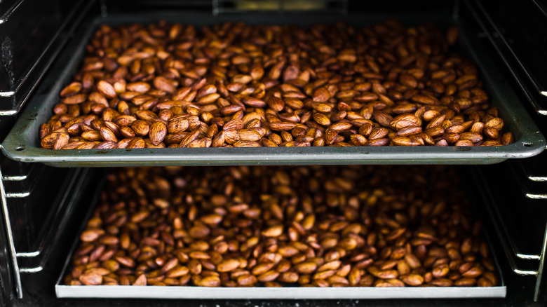 Almonds roasted in oven