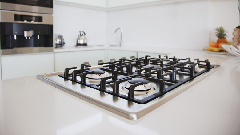 modern stove in kitchen